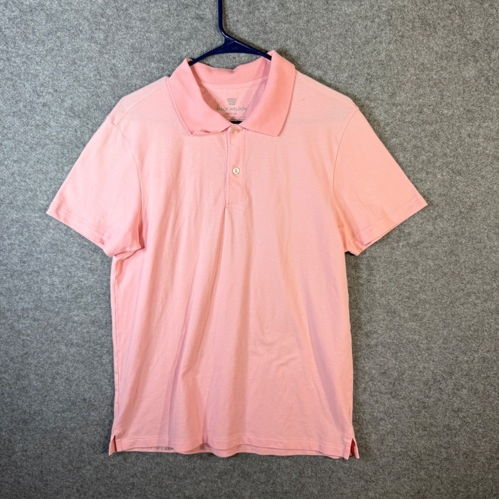 Mack‎ Weldon Vesper Polo Shirt Pink Supima Cotton Blend Short Sleeve Womens M